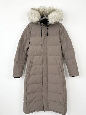 Like NEW Aritzia TNA Powder Parka Full Length Taupe Winter Chalet Puff Jacket
